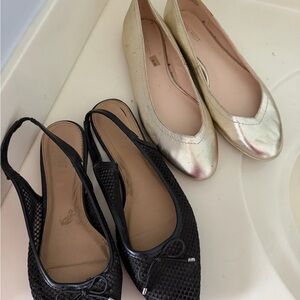 Nine West Gold and Black Women's Flats